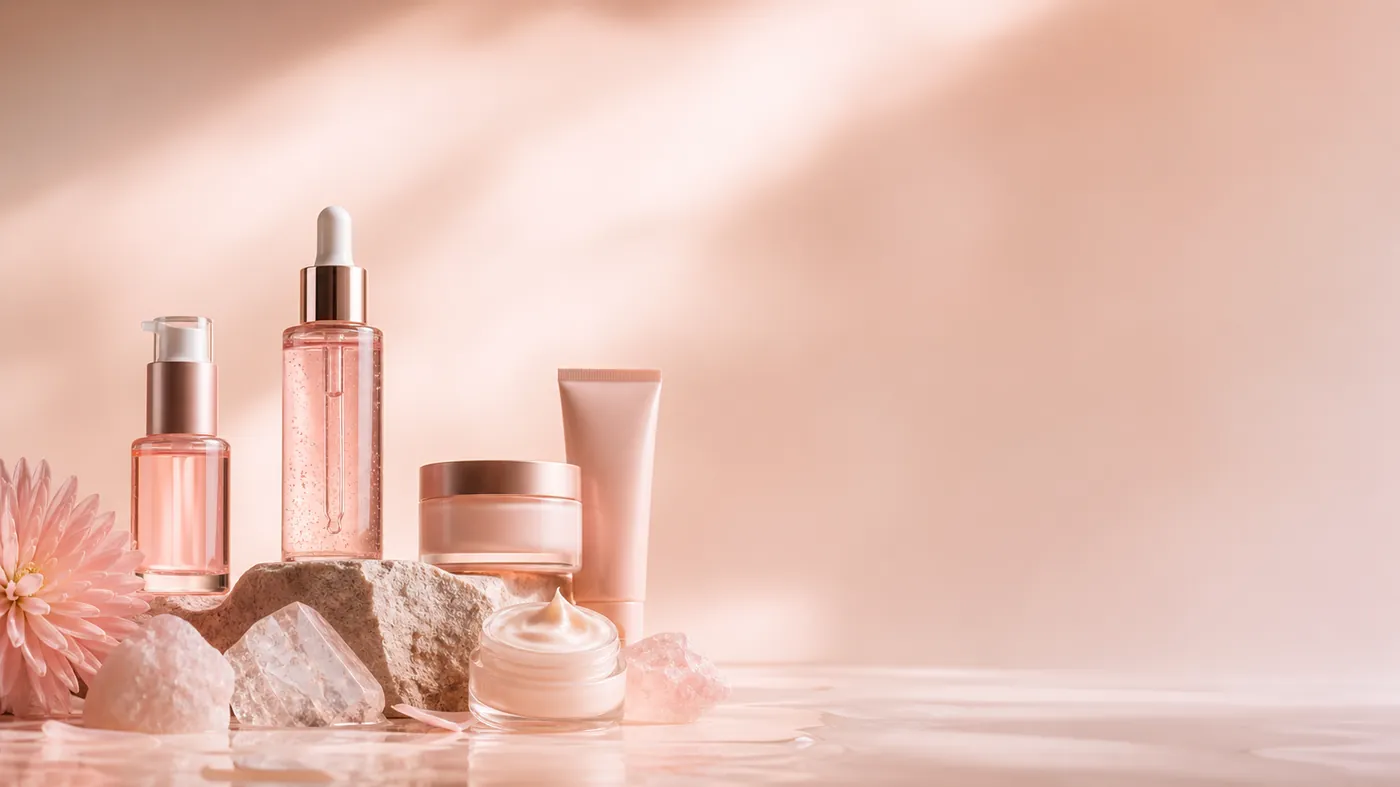 Beauty ecommerce concept with warm product photography